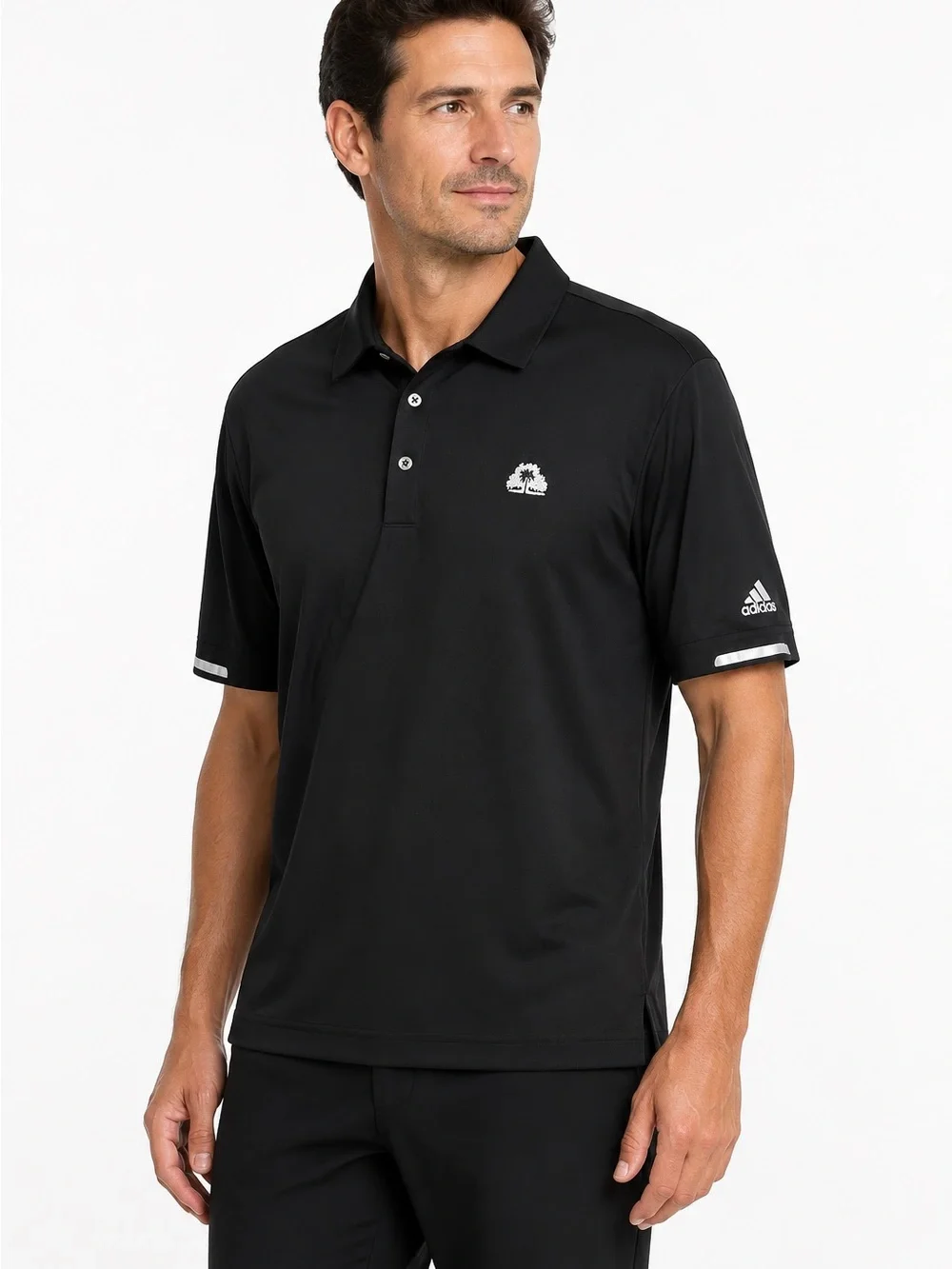 Adidas May River Golf Club Mens XL Black Climacill Performance Polo Reflective